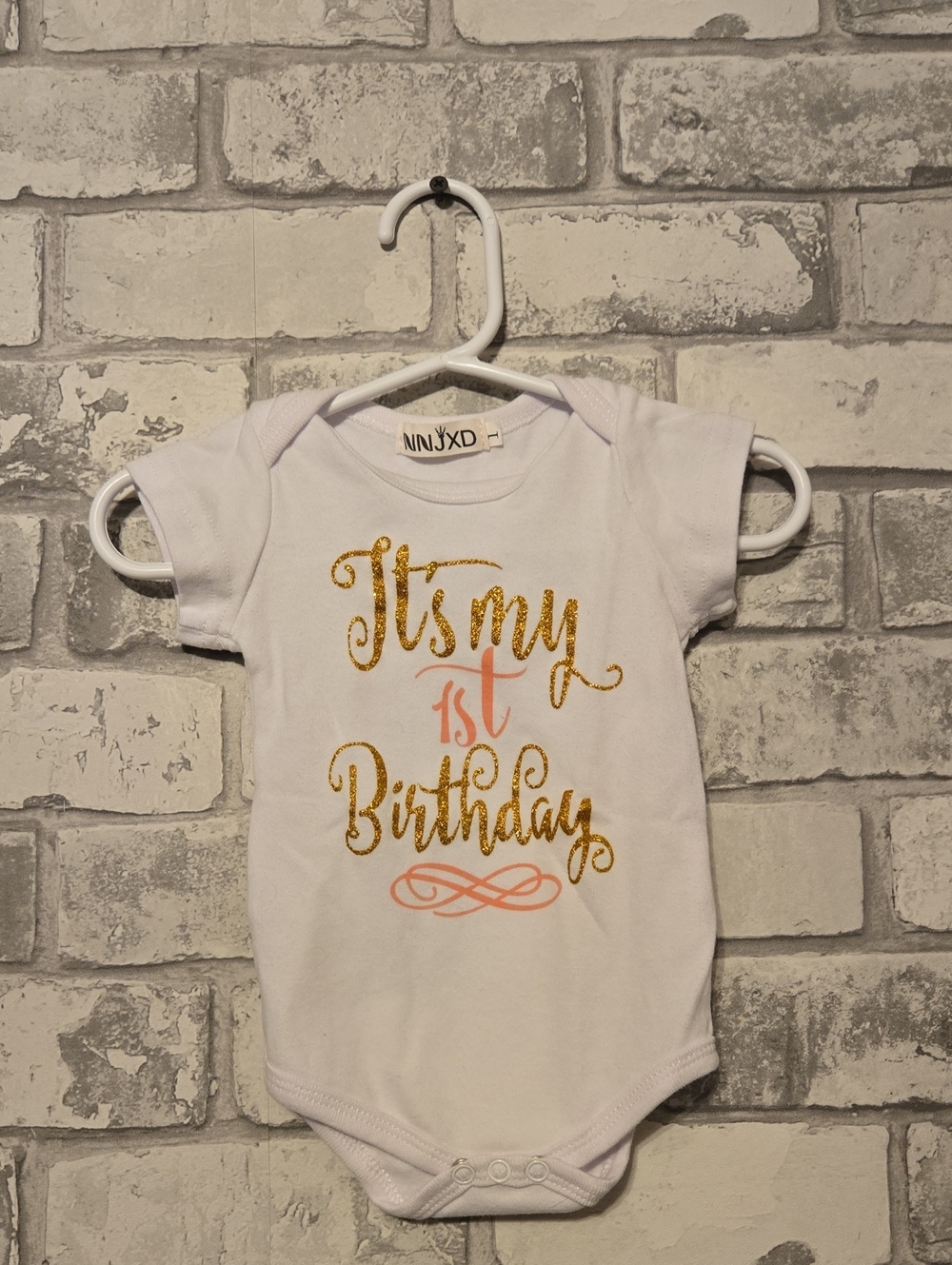 White "It's My 1st Birthday" Short-Sleeve Bodysuit